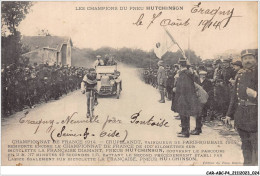 CAR-ABCP4-0312 - PUBLICITE - LES CHAMPIONS DU PNEU HUTCHINSON - CHAMPIONNAT DE FRANCE 1914 - Werbepostkarten