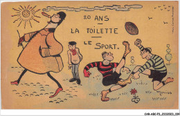 CAR-ABCP3-0236 - HUMOUR - 20 ANS LA TOILETTE - LE SPORT - VENDU EN ETAT - Humor