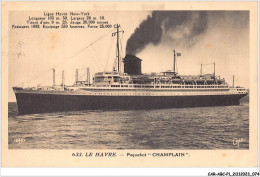 CAR-ABCP1-0038 - BATEAU - LE HAVRE - PAQUEBOT - CHAMPLAIN - Dampfer