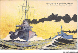 CAR-ABCP1-0035 - BATEAU - LIGUE MARITIME ET COLONIALE FRANCAISE - MARINE MILITAIRE - CUIRASSES D'ESCADRE - Paquebots