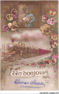 CAR-ABCP10-0941 - TRAIN - UN BONJOUR - BONNE ANNEE  - Eisenbahnen
