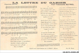 CAR-ABCP11-1021 - MUSIQUE - LA LETTRE DU GABIER - REPERTOIRE MAYOL - PAR THEODORE BOTREL  - Musik Und Musikanten