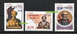 2019 - Tunisie - Les Trois Papes Africains Berbères : Victor 1er – Miltiade – Gélase 1er - Emission Complète 3v.MNH** - Tunisie (1956-...)