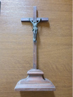 Ancien Crucifix Janséniste Bois Et Bronze 19ème - Religione & Esoterismo