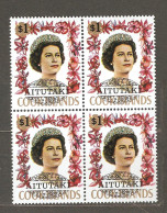 Aitutaki: 1 Mint Stamp Of A Set In Block Of 4 - Overprint On Cook Isl., Queen, 1972, Mi#56, MNH. - Aitutaki