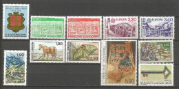 ANDORRE ANNEE 1987 LOT DE 11 TP N°355 à 365 NEUFS** MNH TB COTE 44,60 € - Unused Stamps