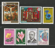 ANDORRE ANNEE 1975 LOT DE 7 TP N°243 à 247,249,250 NEUFS** MNH TB COTE 24,40 € - Ongebruikt