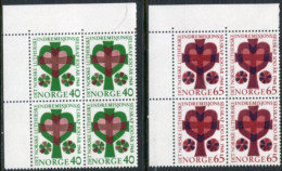 NORWAY 1968 Centenary Of Luthern Mission  Blocks Of 4 MNH / **.  Michel 570-74 - Nuovi