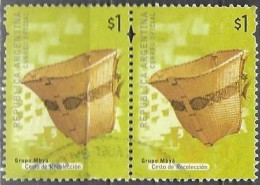 Argentina 2000 Definitives Culture Cesto Di Racolta Basket Mi. 2595 I Pair Used Cancelled Gestempelt Oblitéré - Gebruikt