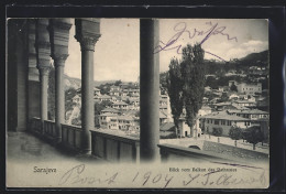 AK Sarajevo, Blick Vom Balkon Des Rathauses  - Bosnië En Herzegovina