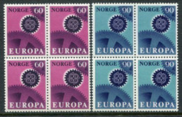 NORWAY 1967 Europa Blocks Of 4 MNH / **.  Michel 555-56 - Ungebraucht