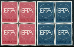 NORWAY 1967 EFTA Customs Union Blocks Of 4 MNH / **.  Michel 551-52 - Nuevos