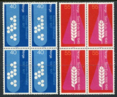 NORWAY 1966 Birth Centenaries Blocks Of 4 MNH / **.  Michel 549-50 - Unused Stamps