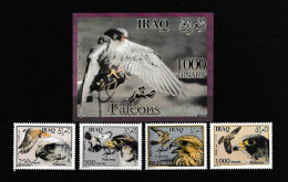 Iraq 2012 Birds Falcons Vögel Complete Set 4V+BLock Postfrisch MNH** - Irak