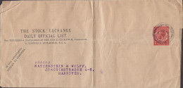 Great Britain Postal Stationery Ganzsache Wrapper Streifband GV PRIVATE Print THE STOCK EXCHANGE DAILY LIST, LONDON 1930 - Postwaardestukken