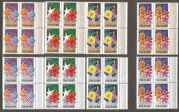 Cook Island: Full Set Of 8 Mint Stamps In Blocks Of 4, Christmas - Surtaxed, 1980, Mi#637-44, MNH. - Islas Cook