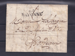 LAC DE  1822 .DE BAYONNE A BORDEAUX  .TRES INTERESSANTS.  ETAT CORRECT - 1801-1848: Vorläufer XIX