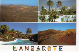 CPM ESPAGNE LANZAROTE Multi-vues Parc De Timanfaya, Volcan, Jameos Del Agua, Yaiza - Lanzarote