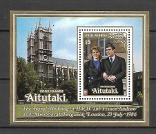 Aitutaki 1986 Royal Wedding Of Prince Andrew And Miss Sarah Ferguson MS MNH - Aitutaki