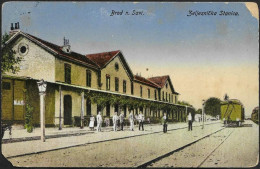 Croatia-----Slavonski Brod (Railway Station)-----old Postcard - Kroatien