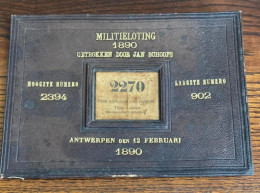 ANTWERPEN SOUVENIR MILITIELOTING 1890 - Documents