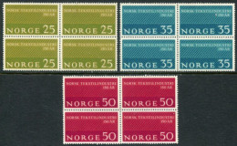 NORWAY 1963 Textile Industry Blocks Of 4 MNH / **.  Michel 500-02 - Ongebruikt