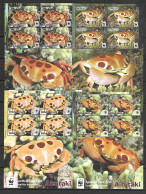 Aitutaki 2014 Marine Life - Spotted Reef Crabs WWF - Sheetlets Of 4 Sets MNH - Vie Marine