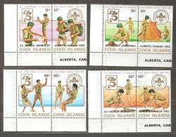 Cook Island: Set Of 8 Mint Stamps, 75 Years Of Scouting, 1983, Mi#853-60, MNH. - Cookinseln