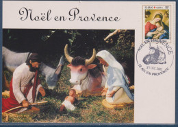 Noël En Provence, Aix En Provence 21.12.02 Croix Rouge Vierge Et L'Enfant Jésus N°3531 - Gedenkstempel