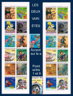 FRANCE 1993 BC 2848c & 2848d N** NON PLIEES LE PLAISIR D ECRIRE 1993 VU PAR 12 AUTEURS DE BANDES DESSINEES - Conmemorativos