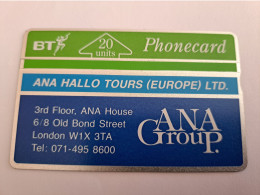 GREAT BRETAGNE/ L & G  20 UNITS /  ANA HALO TOURS/ ANA GROUP  /  / 112B /  MINT CARD **16642** - BT Edición Extranjera