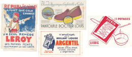 Lot De 4 Buvards (28) ARGENTIL - LEROY - LIEBIG - DR LOUIS Avec Défauts :taches,  Pliures,déchirures Etc. Etc - Collections, Lots & Séries