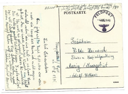 Feldpost Klappholttal Sylt Dünenexpress 1940 Provisorischer Stempel - Feldpost 2da Guerra Mundial