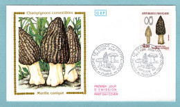 FDC France 1987 - Nature De France - Champignons - Morille Conique (Morchella Conica) YT 2490 - Paris - 1980-1989