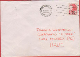 FRANCIA - France - 1988 - 2,20F Surchargé 0,31 ECU (Seul) - Viaggiata Da Angers-01 Per Morgex, Italy - Storia Postale