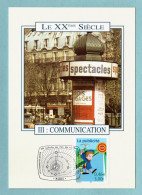 Carte Maximum 2001 - Le Siècle Au Fil Du Timbre - La Communication - La Publicité Au Cinéma YT 3373 - Paris - 2000-2009