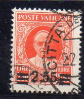 1934 Vaticano Provvisoria N. 38  2.55 Su 2,5  Timbrato Used Sassone 350 Euro - Gebruikt