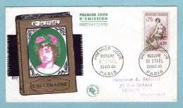 FDC France 1960 - Madame De Staël - YT 1269 - Paris - 1960-1969