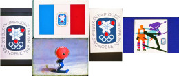 5 Diapositives Jeux Olympiques D'Hiver GRENOBLE 1968 Emblème Shuss Drapeau... - Diapositives (slides)