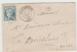 Petite Enveloppe De Belleherbe Pour Bouclans - Tàd Type 17 Du 6 FEv 72 - GC 428 Sur N° 60 - 1849-1876: Période Classique