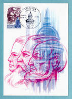 Carte Maximum 1981 - Panthéon : Victor Schoelcher, Jean Jaurès Et Jean Moulin - YT 2172 - Paris - 1980-1989