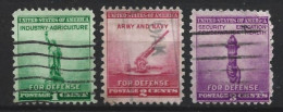USA 1940 National Defense Y.T. 451/453 (0) - Used Stamps