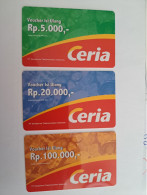 INDONESIA  / CERIA / SERIE 3 CARDS RUPIHAH / 5000/20.000/100.000/   / MINT CARDS  **16648 ** - Indonesien