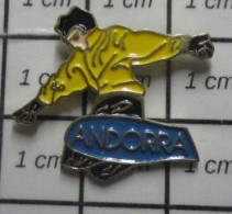 813F Pin's Pins / Beau Et Rare / THEME : SPORTS / SKI SURFEUR DES NEIGES ANDORRE ANDORRA - Sports D'hiver