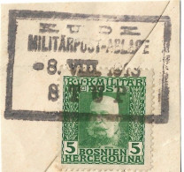Bosnia-Herzegovina/Austria-Hungary, Cutting Out-year 1913, Auxiliary Post Office/Ablage STUP, Type B1(BLACK) - Bosnien-Herzegowina