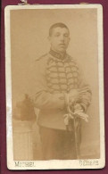 070524A - PHOTO CDV PORTRAIT MICHEL BEZIERS - WW1 14 18 MILITAIRE épée N°13 Au Col Moustache Gant Casque - Guerra, Militari