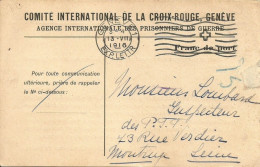 CARTE POSTALE COMITE INTERNATONAL DE LA CROIX ROUGE GENEVE PRISIONNIERS DE GUERRE 13VIII1916 TB - Red Cross