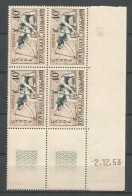 FRANCE ANNEE 1953 N°963 BLOC DE 4 EX COIN DATE 02 12 53 NEUFS** MNH TB COTE 65,00  €  - 1950-1959