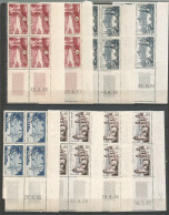 FRANCE ANNEE 1955 N°1036 à 1042 LOT DE 13 BLOCS DE 4 EX COINS DATES NEUFS** MNH TB COTE 84 ,50 €  - 1950-1959