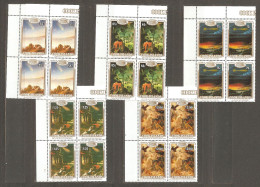 Cook Island: Full Set Of 5 Mint Stamps In Bock Of 4, Appearance Of Halley's Comet, 1986, Mi#1094-8, MNH. - Cookinseln